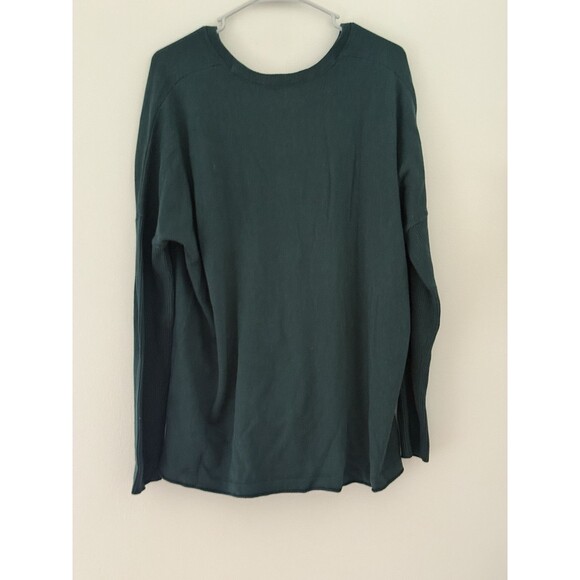 J.Jill Women V Neck Green Relaxed Fit Lightweight Pullover Sweater Cotton Tall M - Picture 3 of 6